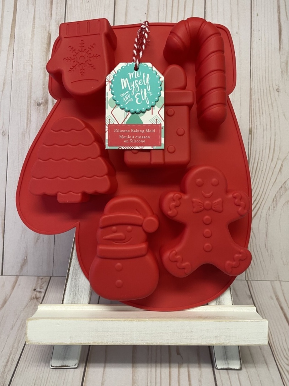 Christmas Mitten My Myself Elf 6 Cavity Treat Baking Candy Mold Silicone NEW